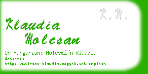 klaudia molcsan business card